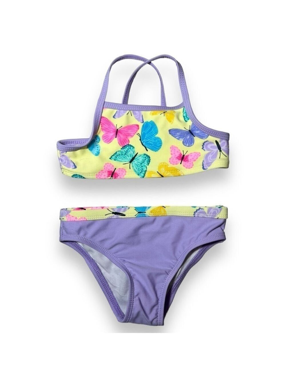 Wonder Nation Toddler Girl’s Butterfly Bikini Lavender Sky Size 2T